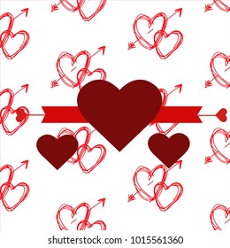 St. Valentine's Day abstract vector background. Red and pink heart