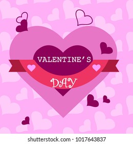St. Valentine's Day abstract vector background. Red and pink heart