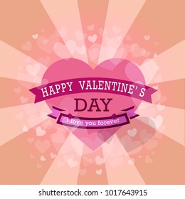St. Valentine's Day abstract vector background. Red and pink heart