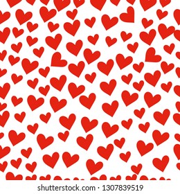 St. Valentine's Day abstract vector background. Heart seamless pattern. Heart vector.