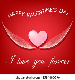 St. Valentine's Day abstract vector background. Red and pink heart
