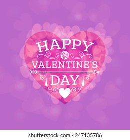 St. Valentine's Day abstract vector background with 
