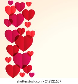 St. Valentine's Day background with red hearts