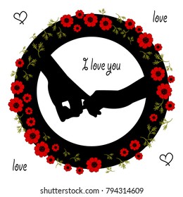 St. Valentine's Day. Background with red poppies to the day of St. Valentina.