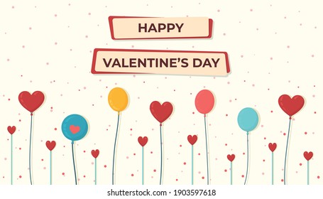 St. Valentine's Day banner with gifts, candy and balloons. Vector illustration of a letter and holiday gift. Happy Valentine's day cards. Love, Date, Invitation. 