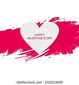 St. Valentine's Day card. Heart on the grunge background. Splash of the red paint. Valentine's Day vector. Hand drawn background.