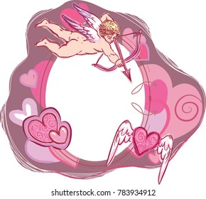 St. Valentine's Day Cupid template vector illustration