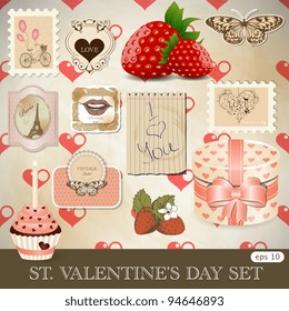 St. Valentine's day design elements