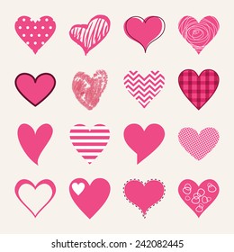 St. Valentine's day flat design icon set. Love, wedding or dating romantic symbols. Heart, rings, love letters, gift