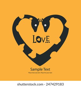 St. Valentine's day greeting card with giraffes