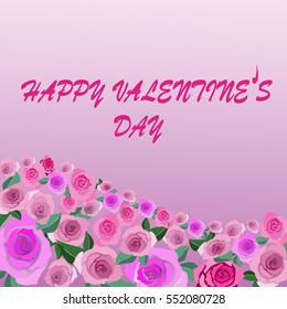 St Valentine`s Day Greeting Card Vector Illustration