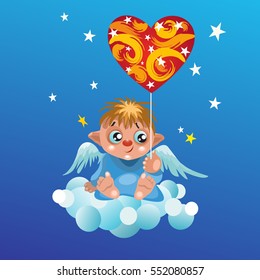 St Valentine`s Day Greeting Card Vector Illustration