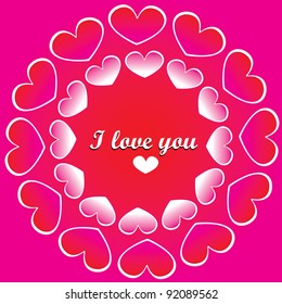 St. Valentine's Day greeting card. Vector illustration.