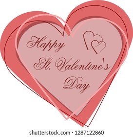 St Valentine's day greetings vector hearts postcard