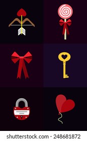 st valentine's day icon set #4
