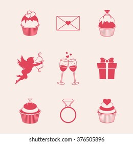 St. Valentines Day icons
