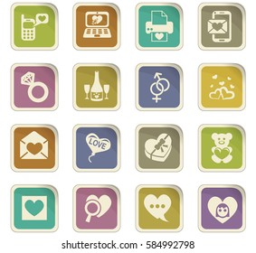 St. Valentine's Day icons for user interface design