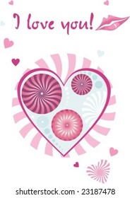 st. Valentines day postcard