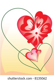 St. Valentine's Day postcard - hearts flower