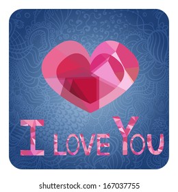 St. Valentine's day. Postcard vector. I love you