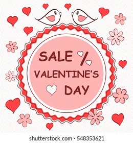 St Valentine's day sale banner - vector illustration