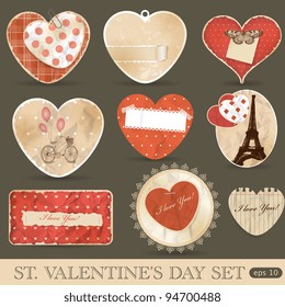 St Valentine's Day Scrapbook Design Elements