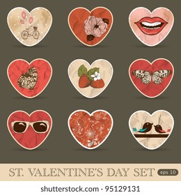 St Valentine's day scrapbook design elements