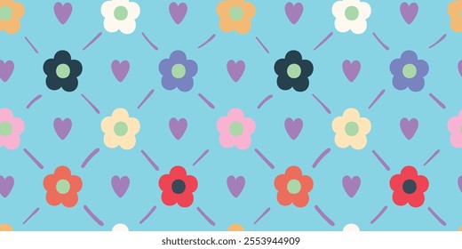 St. Valentine's day seamless floral pattern