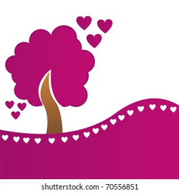 st. valentine's day tree with hearts