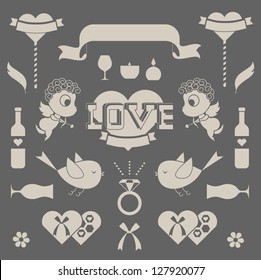 St valentine's day a vector icon set
