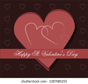 St Valentine's day vector love heart postcard greetings