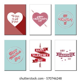 St. Valentine's day vector postcard set 
Background