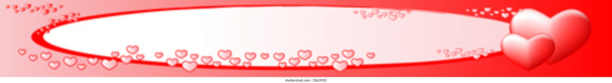 Banner web del Día de San Valentín con marco y corazones