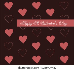St Valentines greetings vector i love you postcard