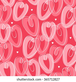 St. Valentine's seamless pattern with hearts, vector illustration for wrapping paper, greeting cards and textile swatches.