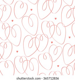 St. Valentine's seamless pattern with hearts, vector illustration for wrapping paper, greeting cards and textile swatches.
