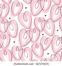 St. Valentine's seamless pattern with hearts, 14th February. Vector illustration for wedding, wrapping paper, greeting cards and textile swatches.