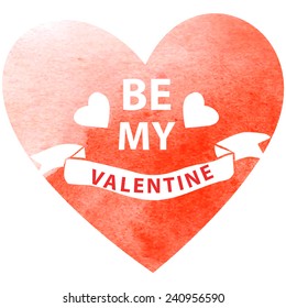 St. Valentine's vector postcard with watercolor background