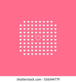 St. Valentin's Day Card with white hearts on pink background