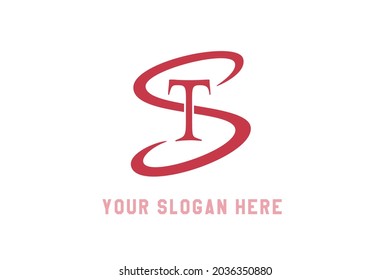 ST vector inscription. Unique original handwritten sign