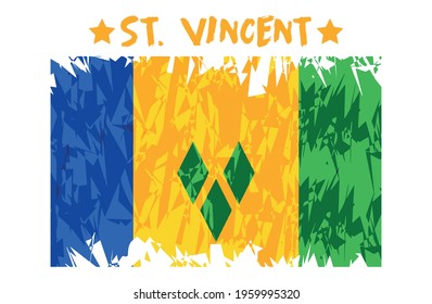 St. Vincent Grunge Flag Background Vector Design