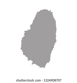 St Vincent map of Saint Vincent and the Grenadines grey