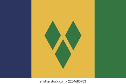 Vector de bandera nacional de St. vinvincent Material de ilustración