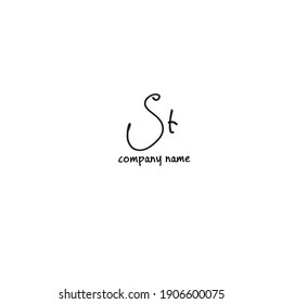 handgeschriebenes St-weißes Hintergrund-Logo