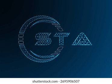 STA baixo poli letra logotipo vetor design. STA design de logotipo poli inferior. Logotipo poli baixo.