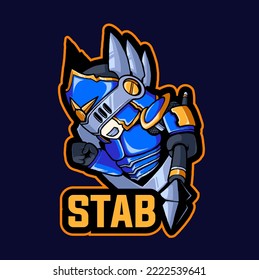stab mascot logo vector illustration