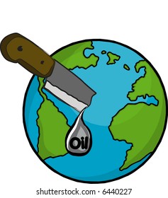 Stabbed earth for oil