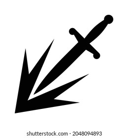 Stabbing attack with a dagger flat vector icon for games and websites