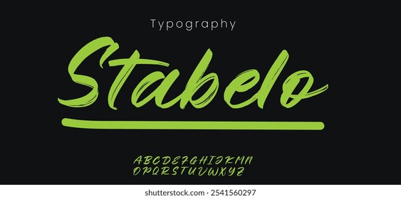 Stabelo art Handwriting alphabet. dynamic graffiti font for modern bold marker logo, spirited expressive headline. Vector typeset