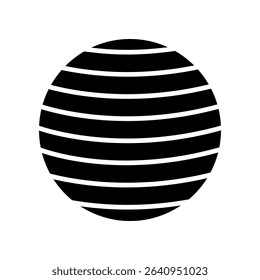 stability ball black glyph icon for digital and print projects.  Minimal clean icons for apps and websites. Modern simple icons for UI UX and branding